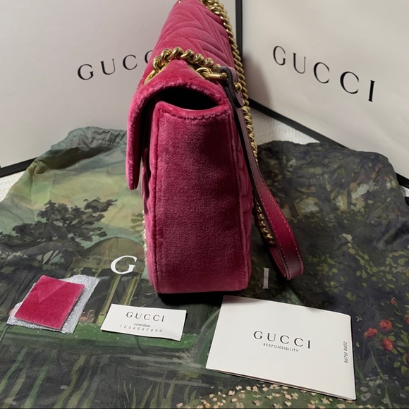 NWT Gucci GG Velvet Marmont Medium Blind for Love - Picture 5 of 12